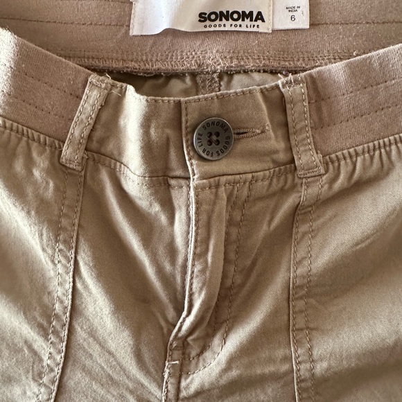 Sonoma Women's Light Brown Cargo Pants - Picture 3 of 6